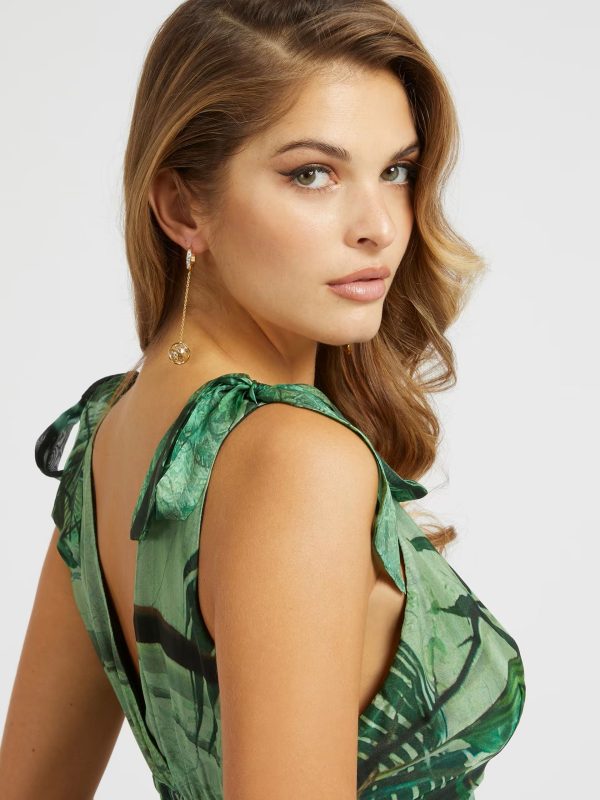 robe longue guess imprimé floral vert