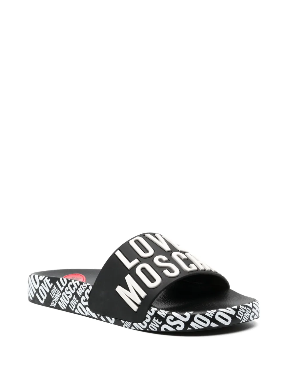 claquettes logo love moschino noires en caoutchouc