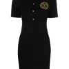 robe polo versace jeans couture noire logo or