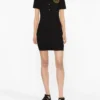 robe polo versace jeans couture noire logo or