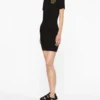 robe polo versace jeans couture noire logo or