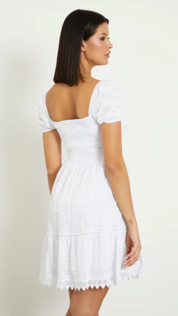 Alternative view of Robe GUESS blanche en broderie anglaise