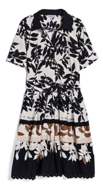 Alternative view of robe FUEGO manches courtes noir et blanc