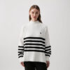 Pull US.POLO.ASSN oversize blanc rayé noir