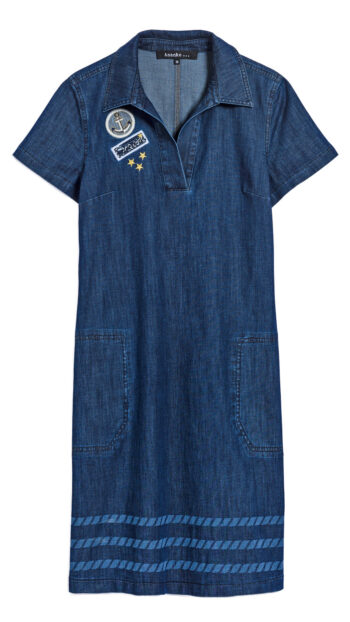 Robe ANANKE denim léger manches courtes