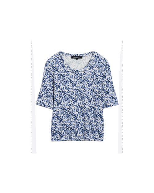 T-Shirt ANANKE bleu imprimé , manches courtes
