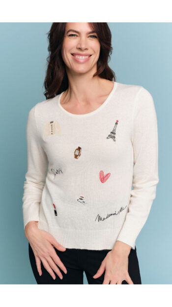 Pull ANANKE blanc écussons
