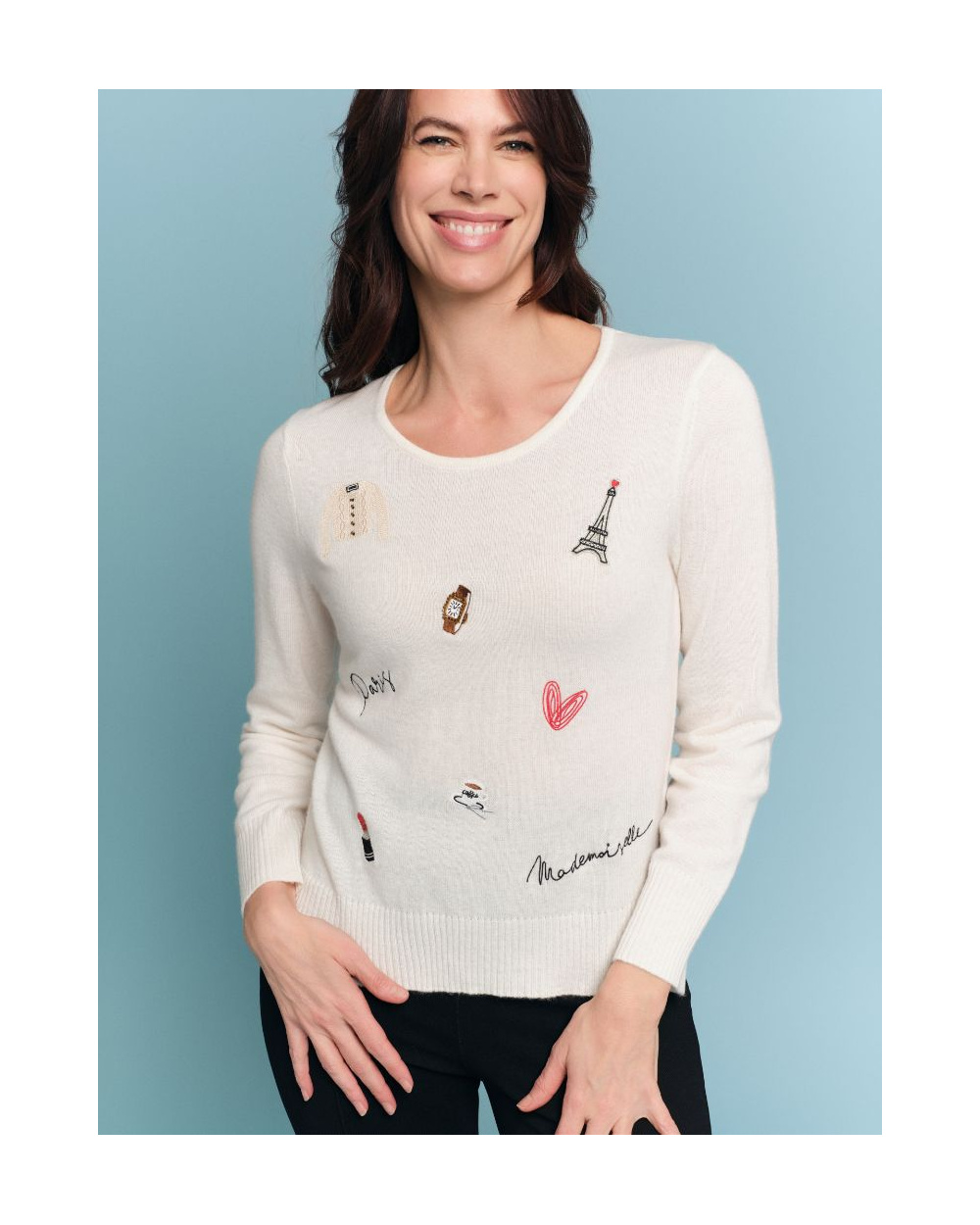 Pull ANANKE blanc écussons