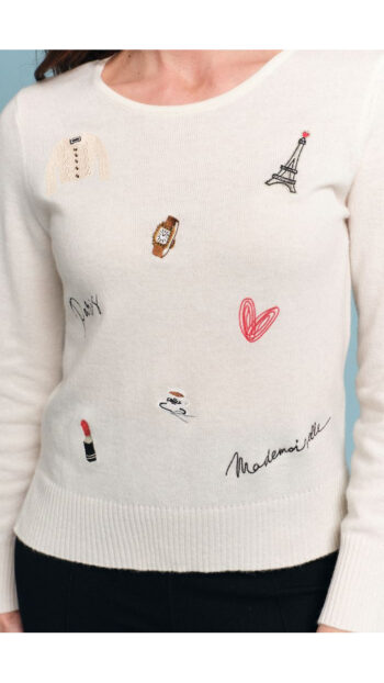 Pull ANANKE blanc écussons