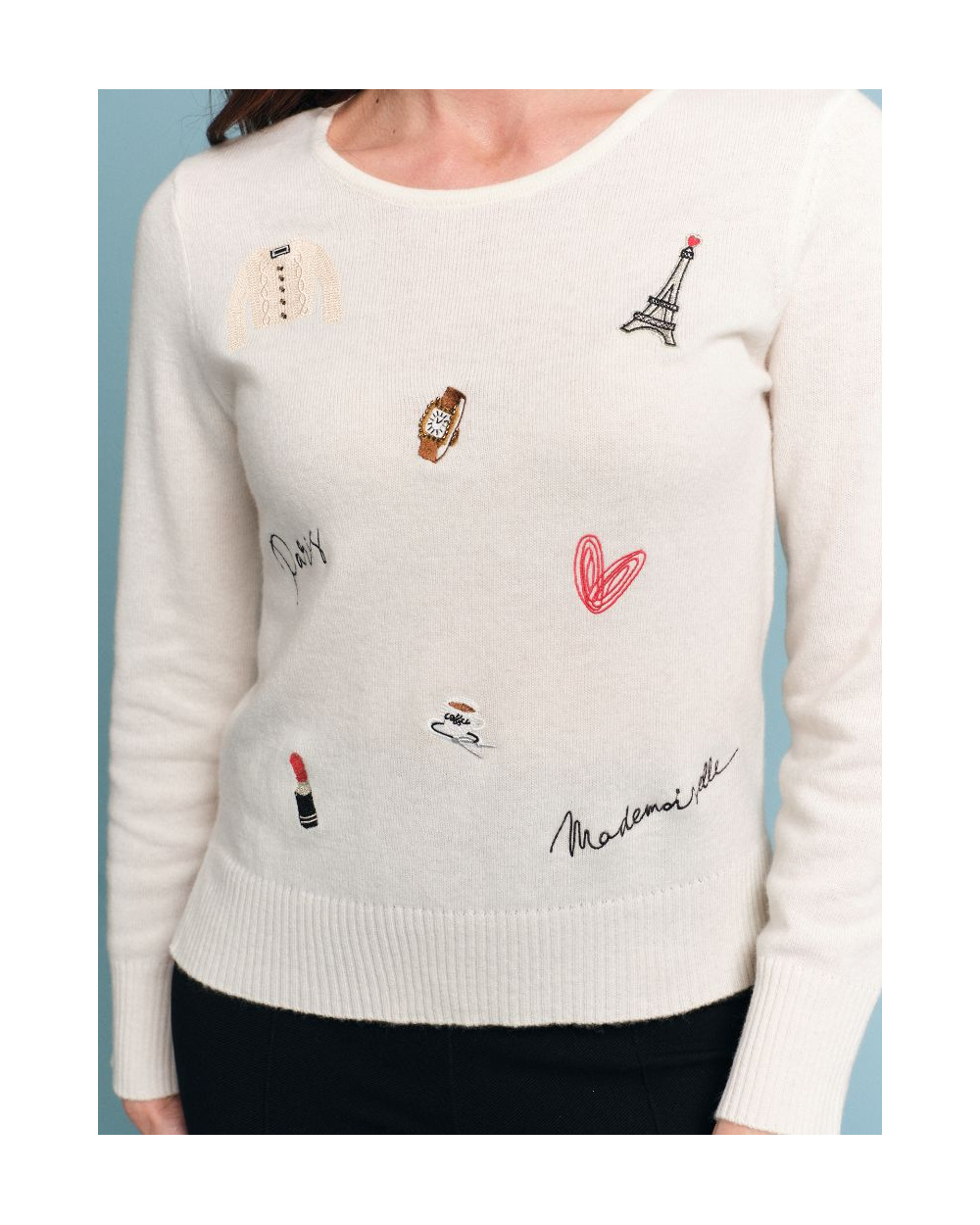 Pull ANANKE blanc écussons