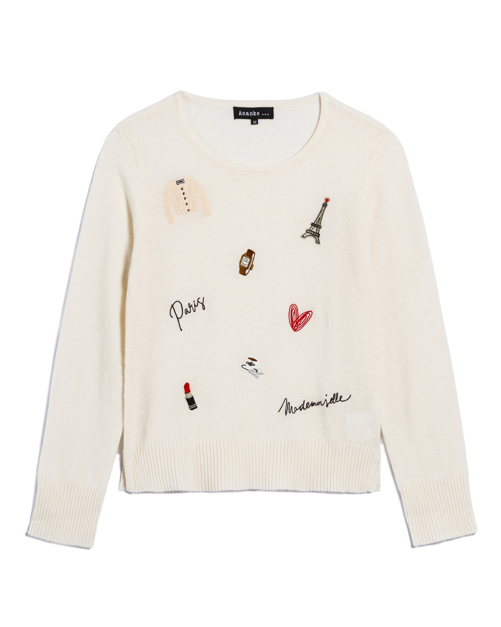 Pull ANANKE blanc écussons – Image 3