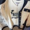 Veste FUEGO bleu denim et filet blanc ,