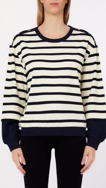 Sweat shirt LIU.JO rayé marine et blanc