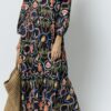 Robe longue Ananke imprimée en voile de coton