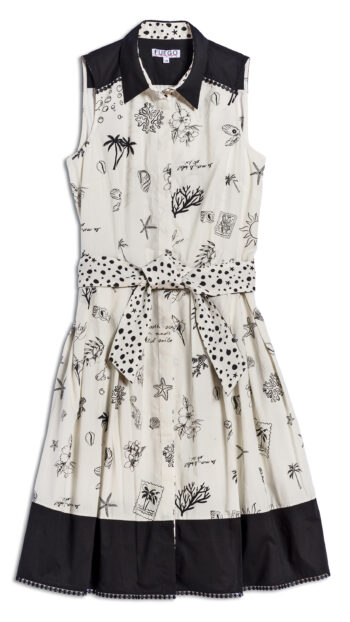 Robe FUEGO imprimé blanc et noir en coton
