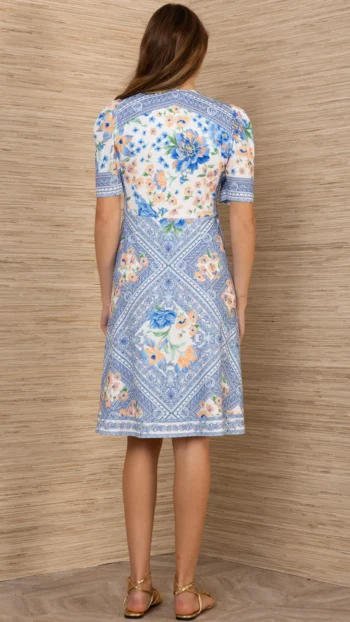 Robe HALE BOB manches courtes bleue