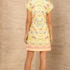 Robe HALE BOB jaune , poches sur les côtés , en jersey stretch