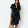 Robe Polo Ananke noire pois blancs