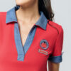 Robe col polo ANANKE rouge et denim