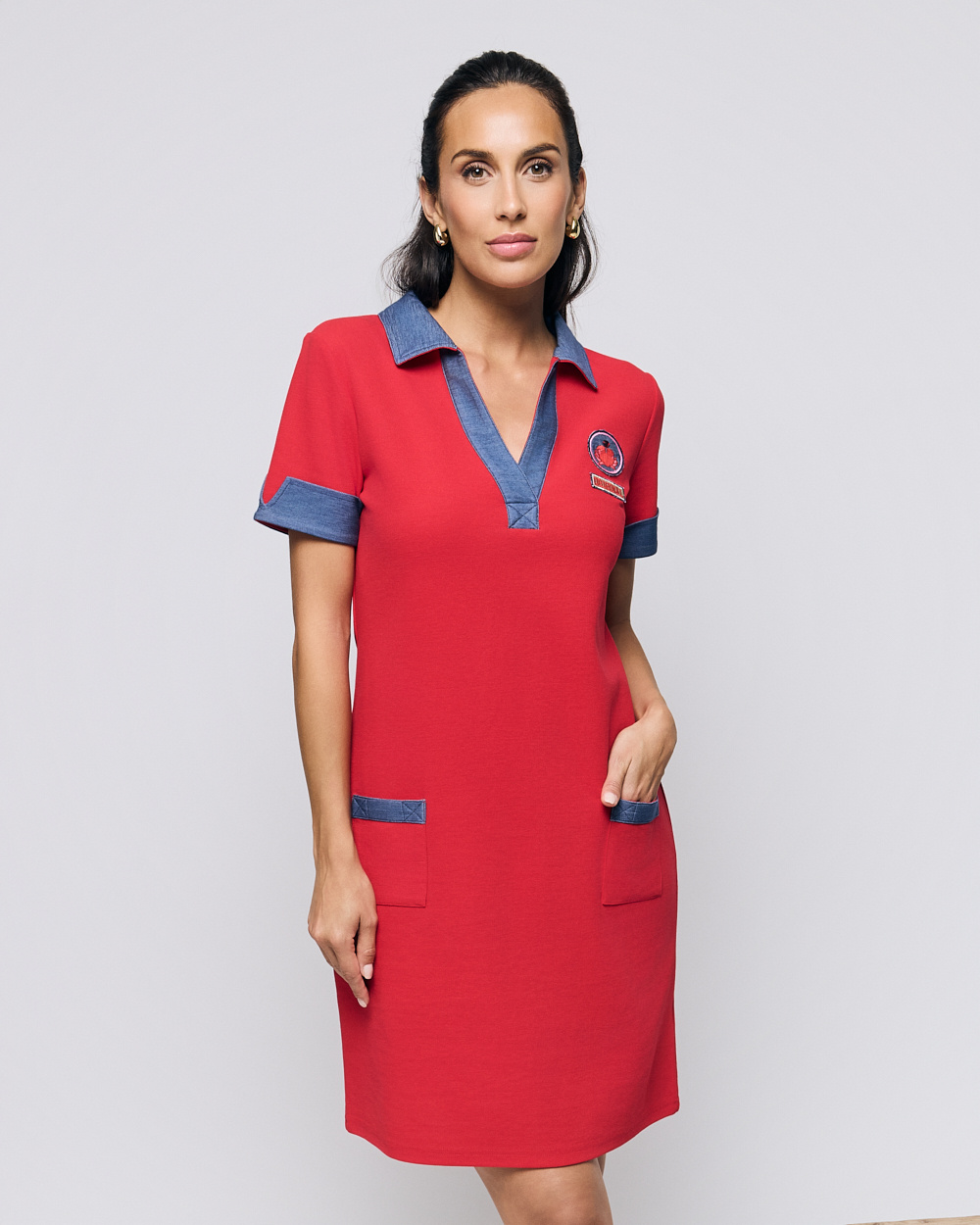 Robe Polo Rouge Ananke Col Jean