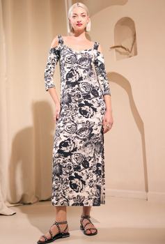 Robe longue Nathalie CHAIZE imprimée
