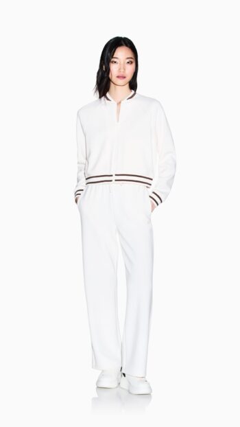 Veste jog zippée ARMANI crème , en néoprène doux